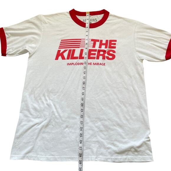 The Killers Imploding The Mirage 2022 Tour Ringer T-shirt XL White Red Cotton - Picture 9 of 9
